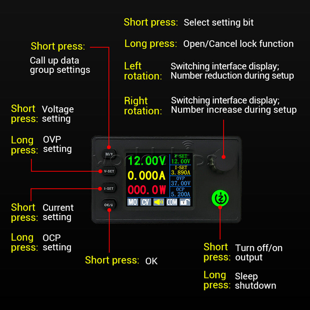 SK90C CNC Buck Boost Adjustable Power Supply Module Voltage Regulator 6-36V 90W