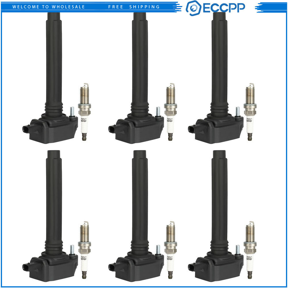 6x Ignition Coils & Spark Plugs for Chrysler Dodge Charger Jeep Wrangler V6 3.6L