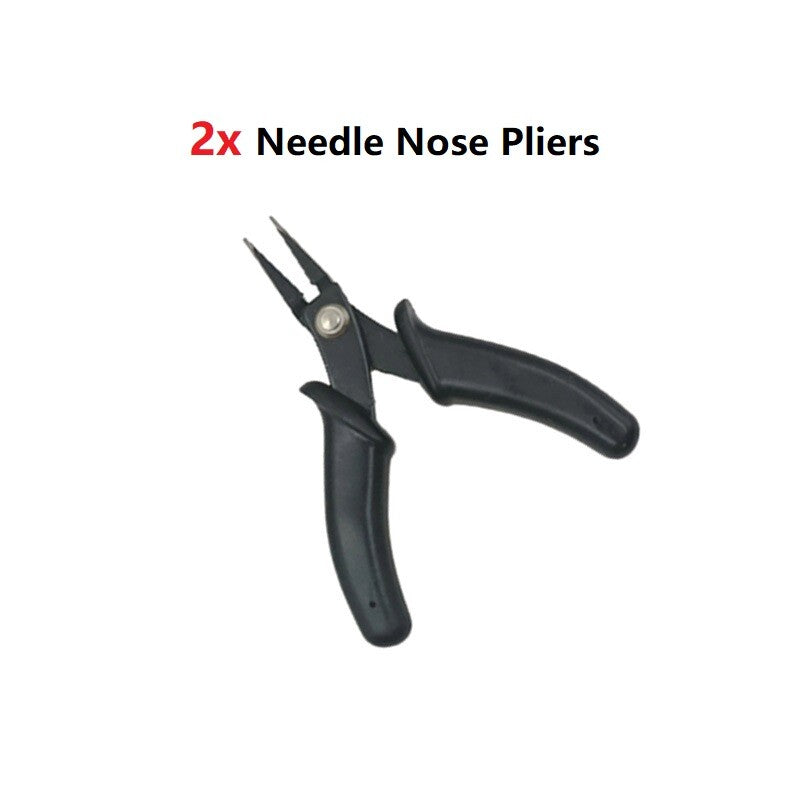 2x 3.5" Mini Needle Nose Pliers Diagonal Pliers Repair Tool for DIY Craft Work