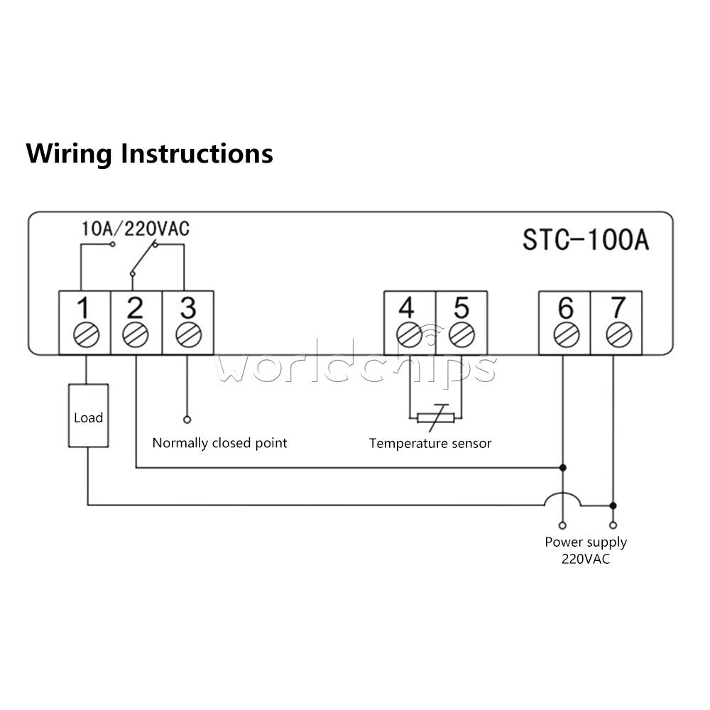 STC-100A Digital Thermostat Smart Temperature Controller AC220V NTC Sensor