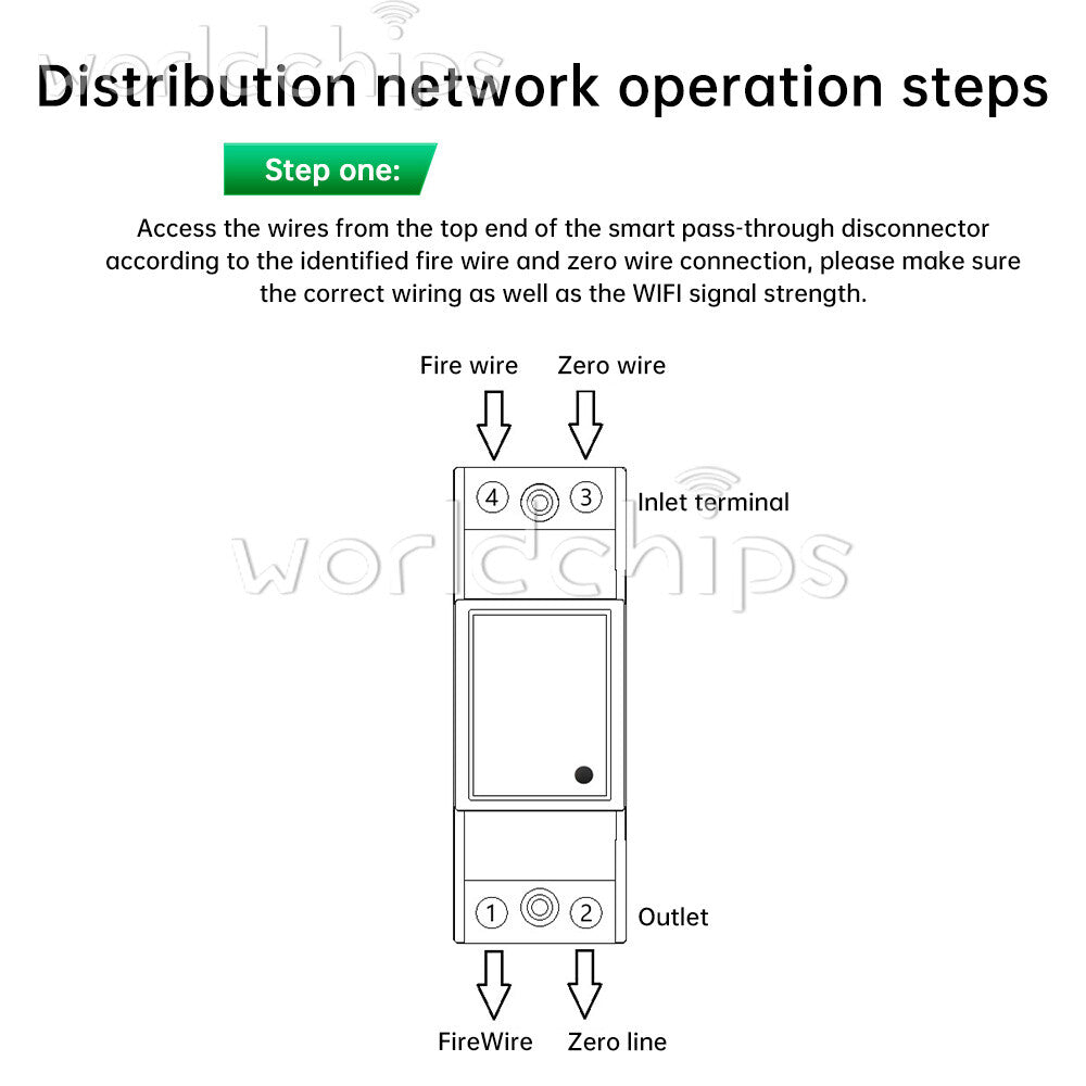 AC220V 2P63A On/Off Breaker TUYA WIFI Bluetooth Switching Power Circuit Breaker