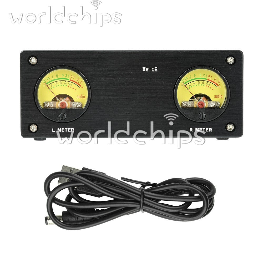 DC 5V Dual VU Signal Level Meter Audio input signal level Mornitor 3.5mm / RCA
