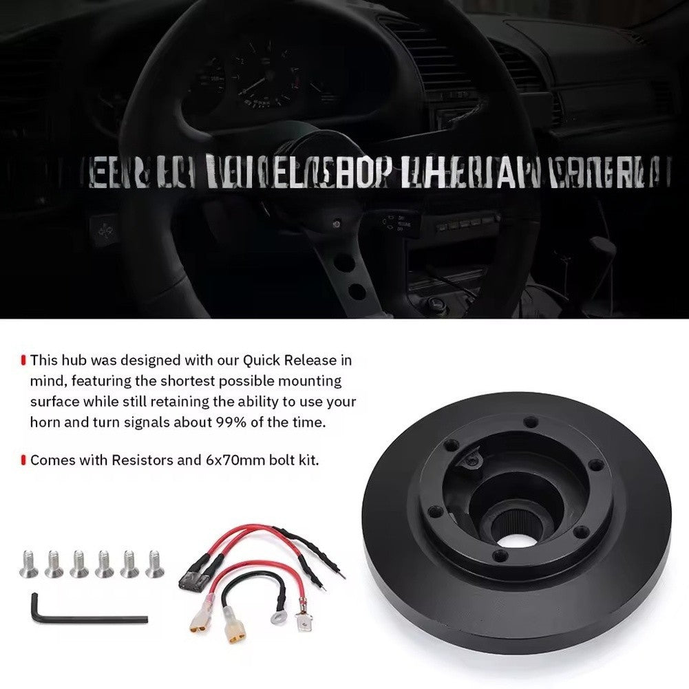 For BMW E36 Steering Wheel Hub Adapter Short Design with Wiring and Screws Set