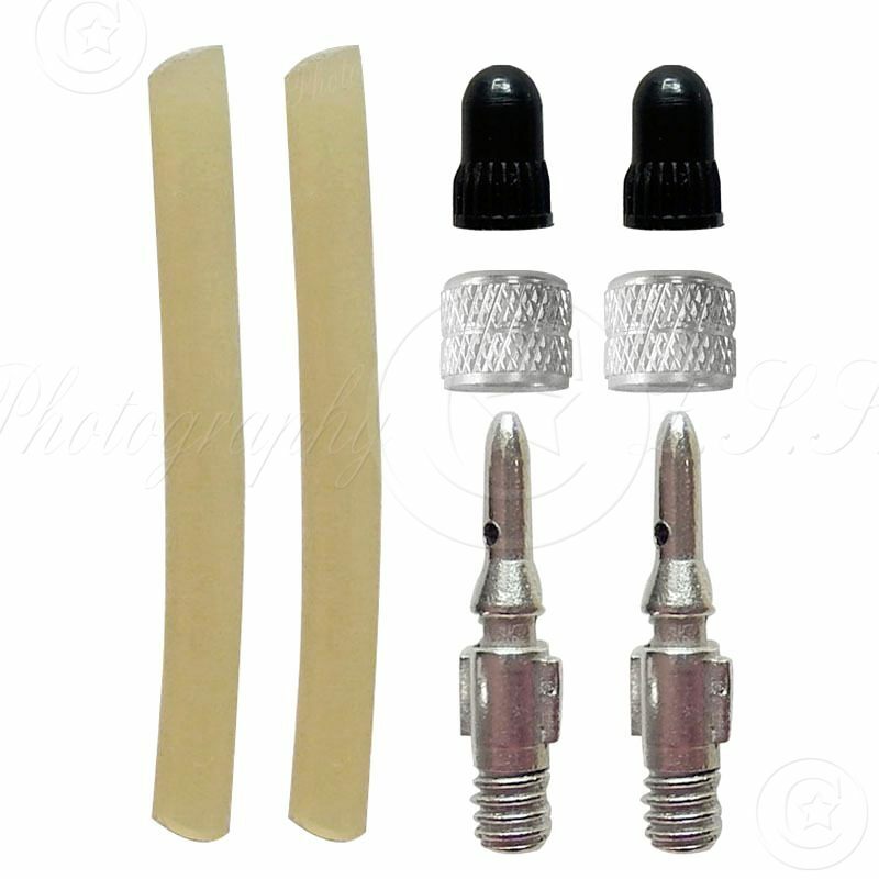 4x English Dunlop Woods Valve Core +Rubber Tube +Caps for Bike Inner Tube Repair