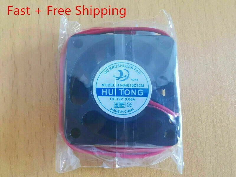 1x HUI TONG HT-04010D12M 12V 0.08A 4CM 2-wire cooling fan