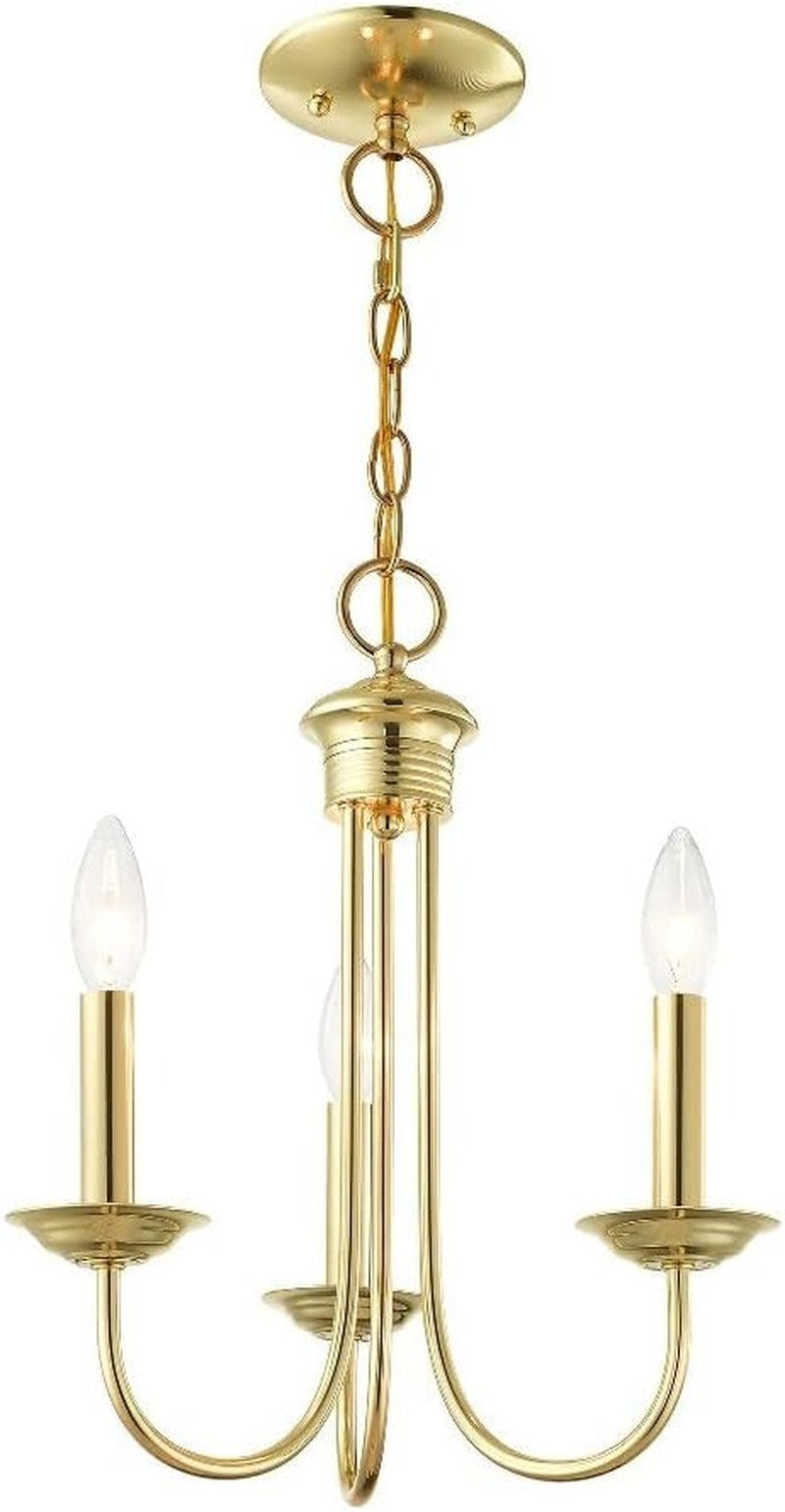 Steel 3-Light Chandelier, Black Ceiling Fixture for Living Room or Bedroom