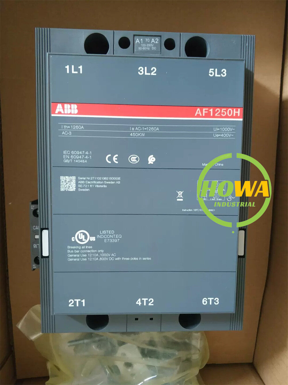 1/piece  ABB AC/DC contactor AF1250H-30-11 Coil Voltage 100-250V