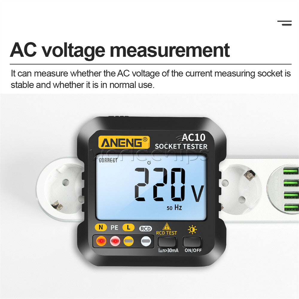 ANENG AC10 Socket Tester Voltage Test Zero Line Plug Polarity Phase Detector