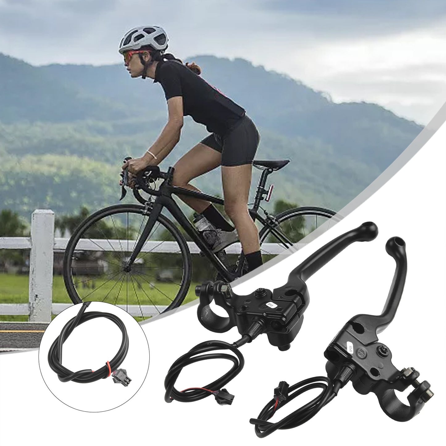 High Quality Bike Brake Levers Mechanical Black E-bike With Parking Button