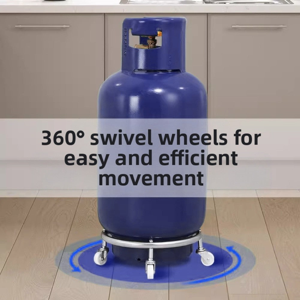 Portable Propane Tank Dolly with Stainless Steel Frame and Brake Wheel System