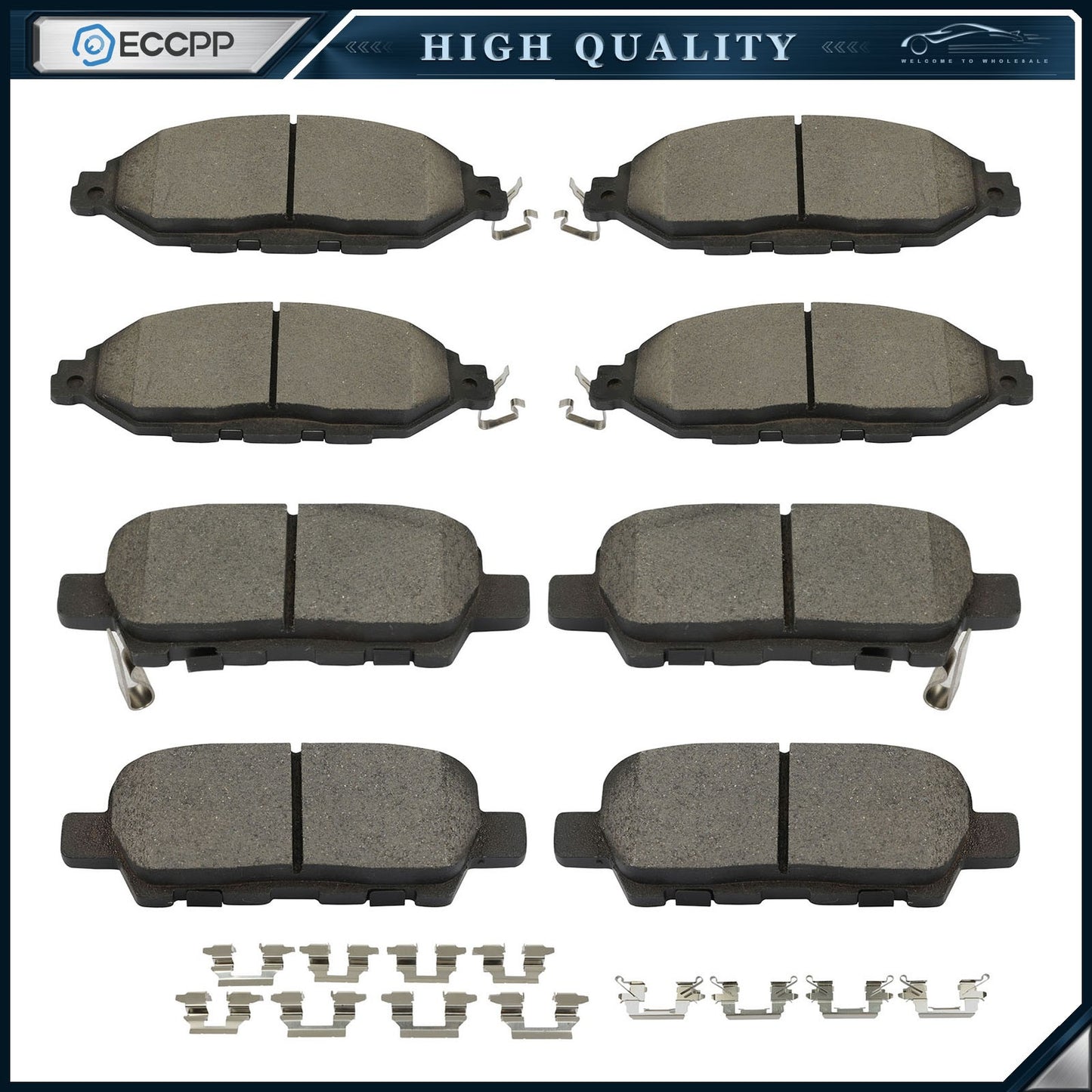 Front &Rear Ceramic Brake Pads For Nissan Murano Pathfinder Infiniti JX35 QX60