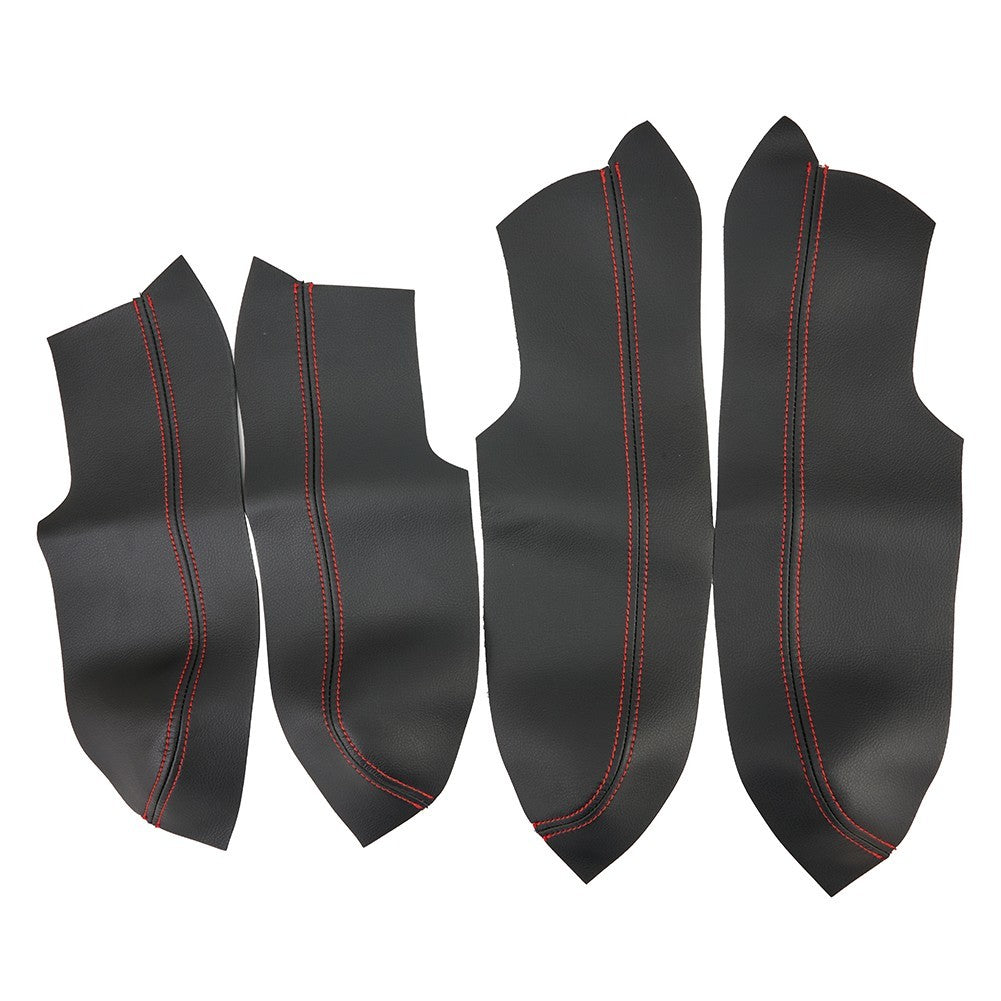 Door Panel Armrest Black Leather W/ Red Stitching For Civic 8th Gen 06-11