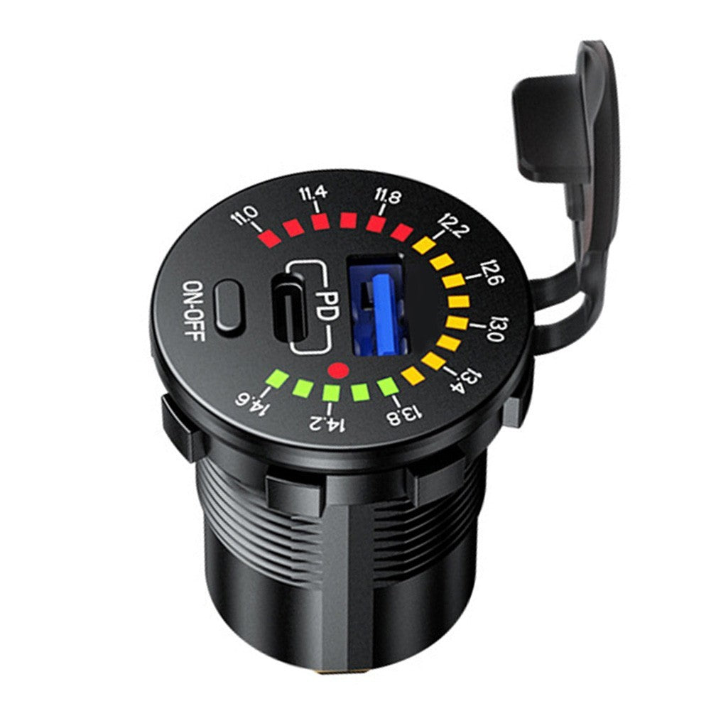 Dual USB Charger Socket with LED Indicator for Fast Charging in Vehicles