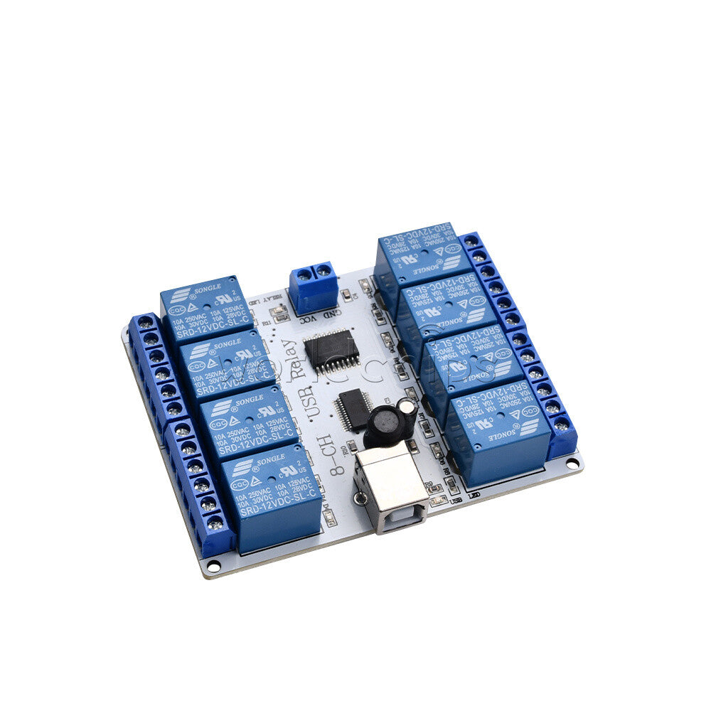 8 Channel 12V DC USB Type-B Relay Board Module Controller for Automation Robotic