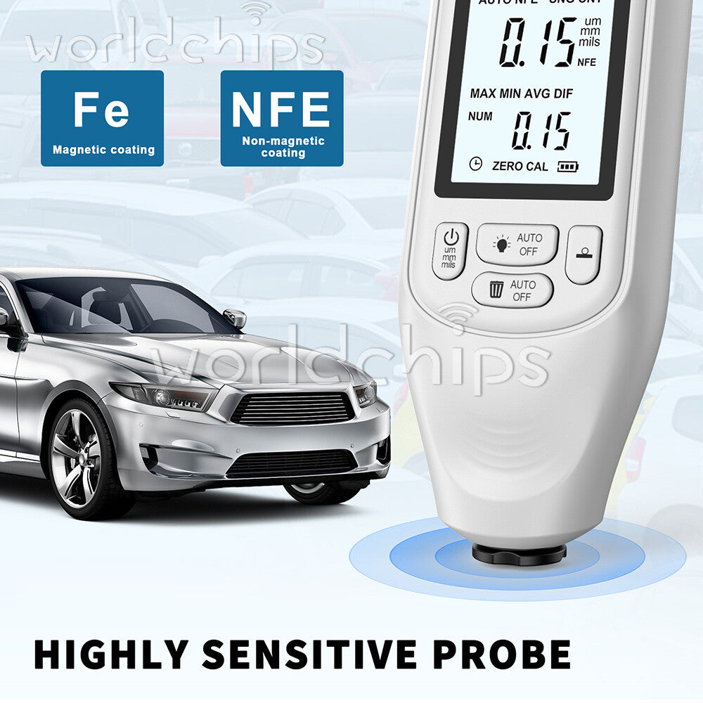 Digital Car Paint Coating Thickness Gauge Electroplate Metal Coating Thickness