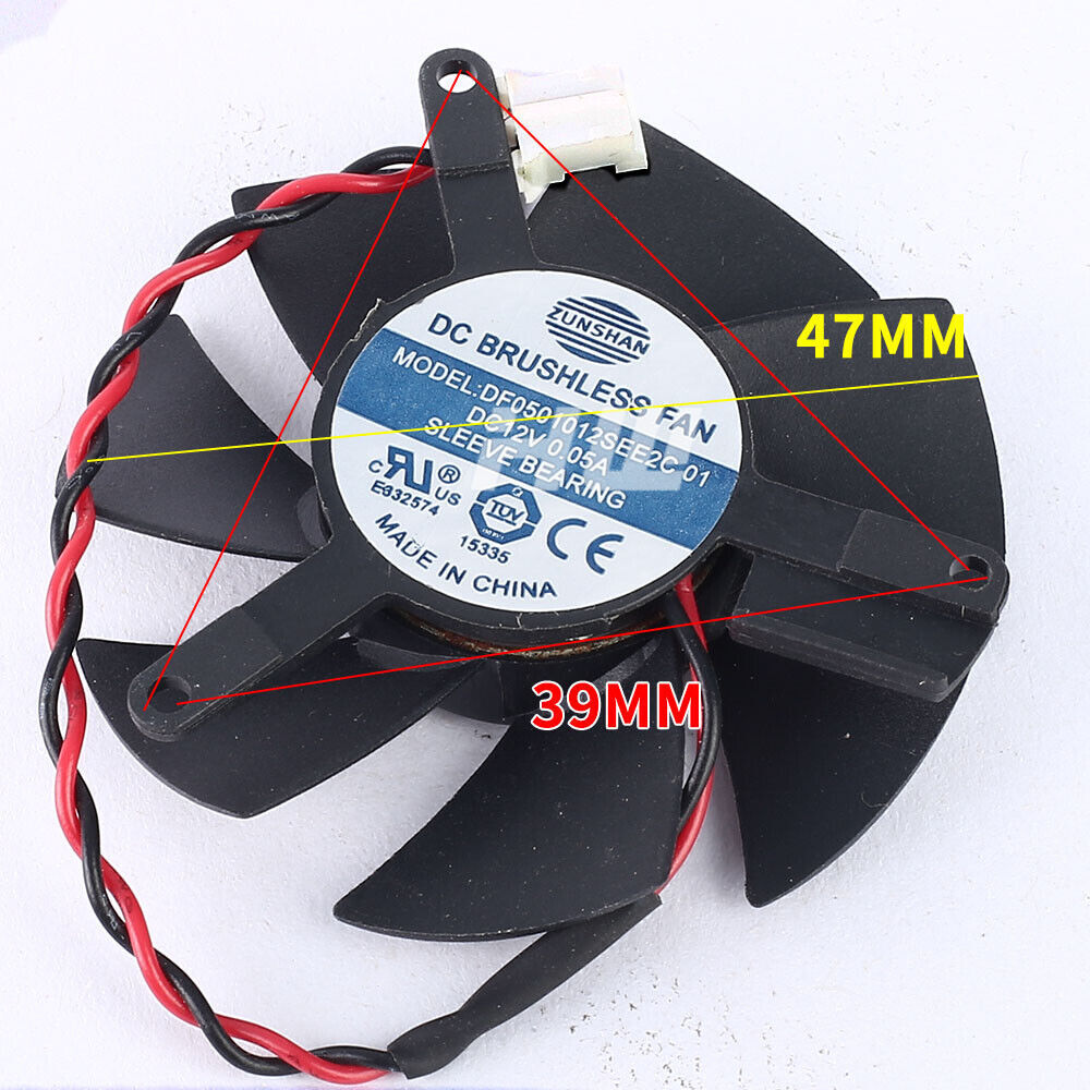 DF0501012SEE2C 12V 0.05A 47mm for sapphire X1300 HD4650 cooler fan