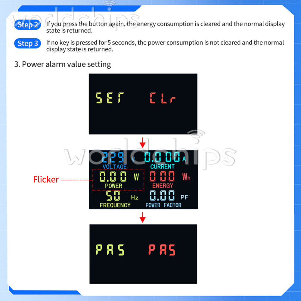 PZEM-022VH AC Digital Power Tester Voltage Ammeter Power Capacity Meter 22000W