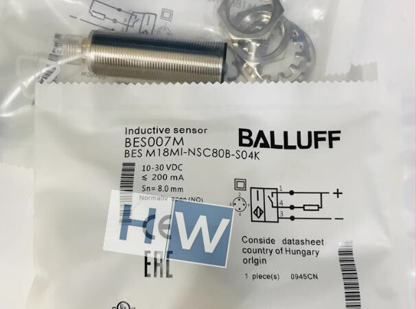 1PC  BALLUFF Inductive Sensor BES007M Proximity Switch BES M18MI-NSC80B-S04K