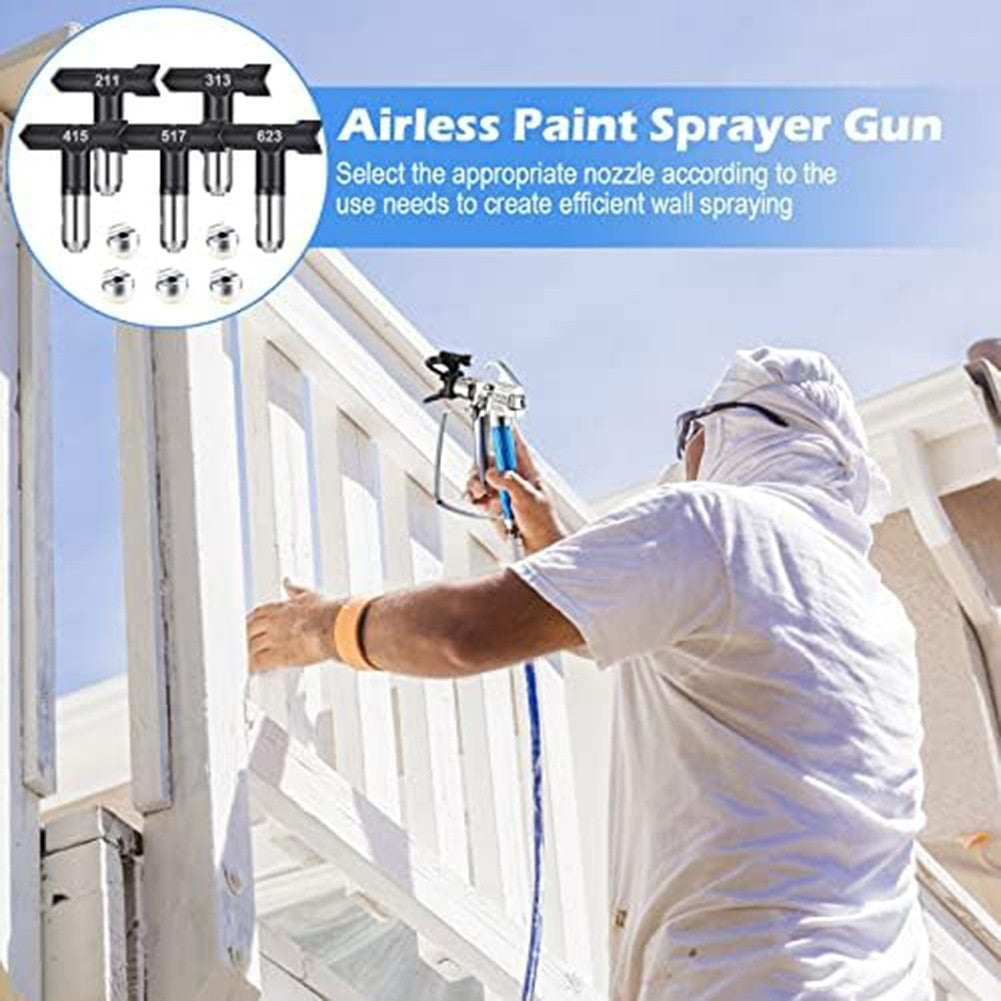 Complete Airless Paint Sprayer Kit 12 Pieces with Nozzle Tip Guards and Filters