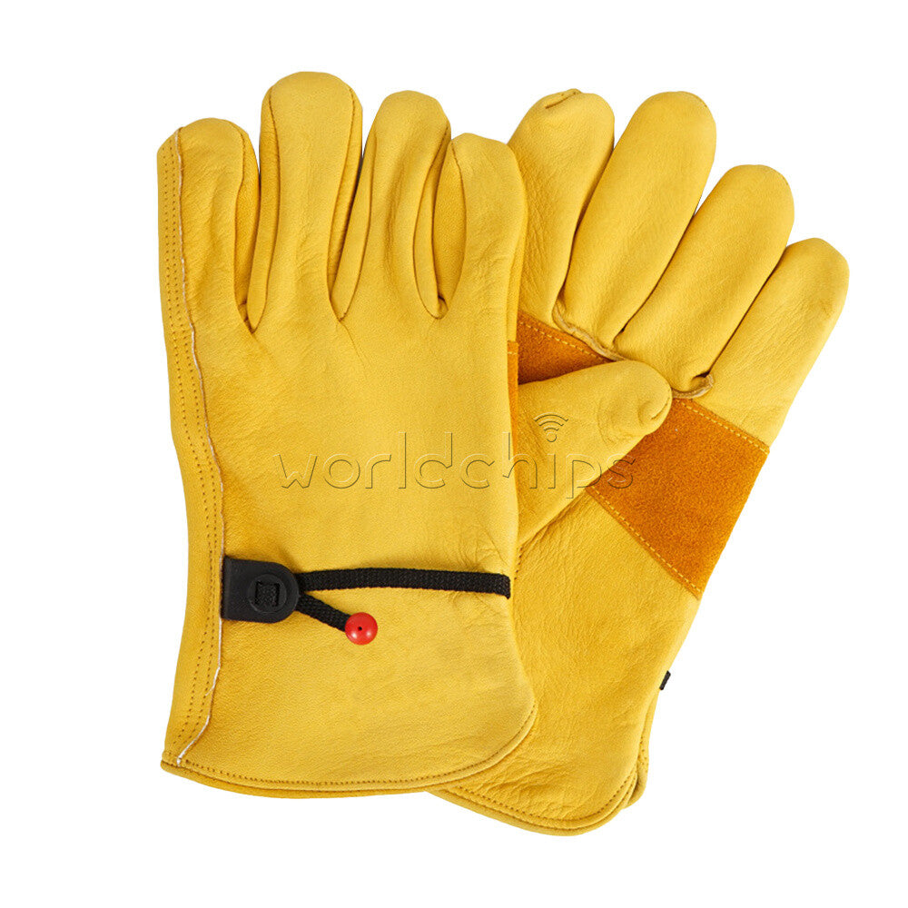 Yellow Leather Driver Work Gloves BBQ Gloves Oven Gloves Safety Work Gloves