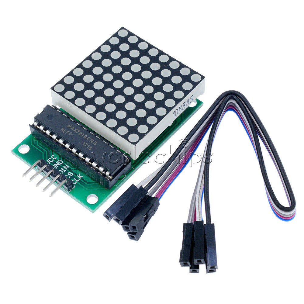 10PCS MAX7219 Red LED Dot Matrix Module Drive 8x8 Common Cathode Lattice + Cable