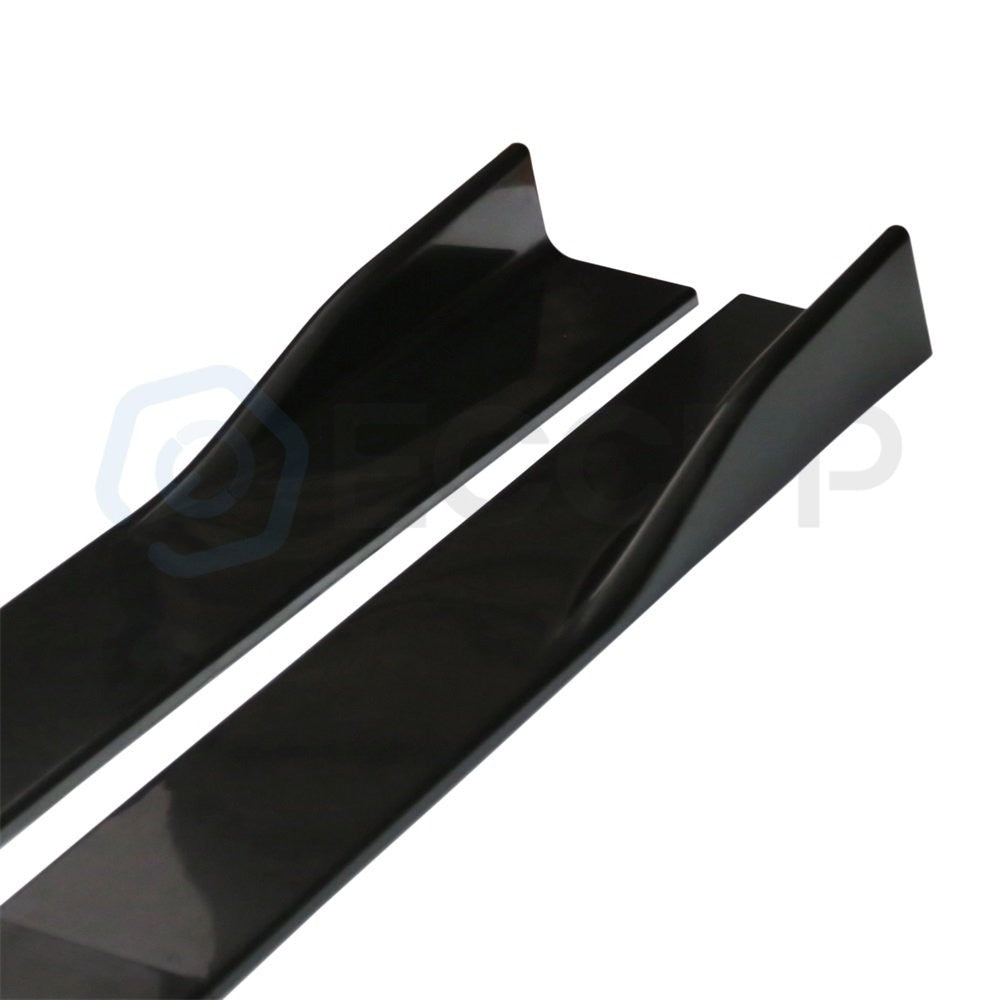 Black Front Bumper Spoiler Body Kit / 86" Side Skirt /Rear Lip Fit For Universal