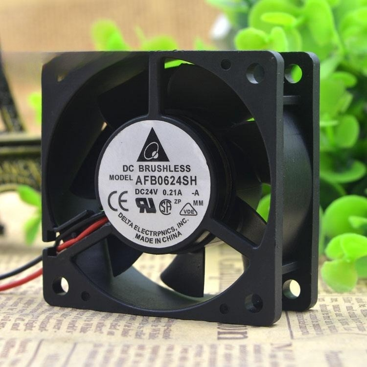 Delta AFB0624SH DC24V 0.21A 6CM 6025 60*60*25MM inverter cooling fan 2/3 Pin