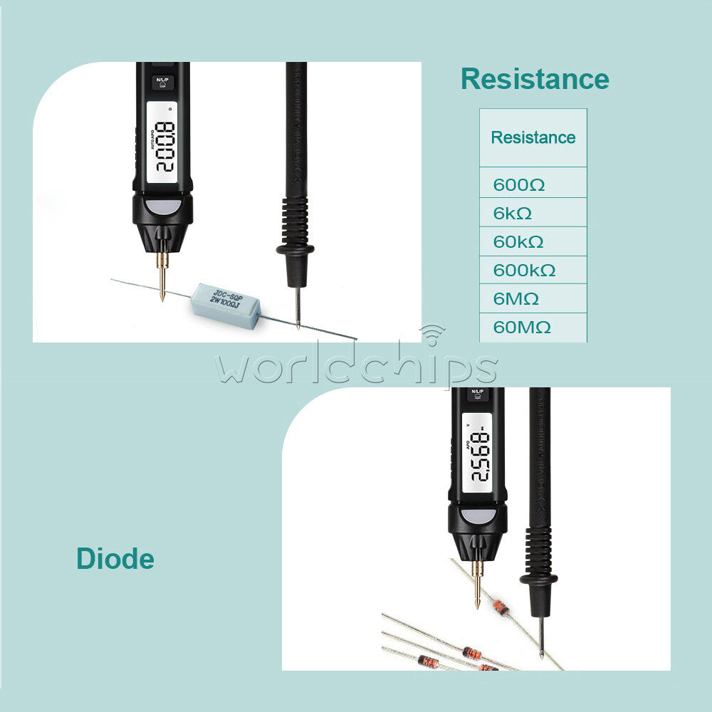 ET118 Digital Multimeter Voltmeter DC AC Resistance Diode Continuity Test