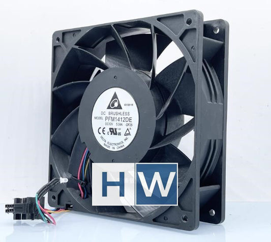 1PCDelta PFM1412DE 4-wire 14038 14CM 12V 5.04A Heat Dissipation Cooling Fan+mesh