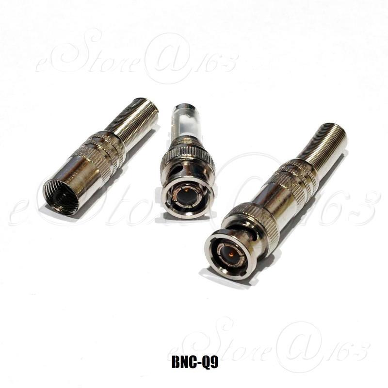 5x Gold-Plated BNC Q9 Male Jack Plug Coaxial RG59 Cable TV CCTV Signal Connector