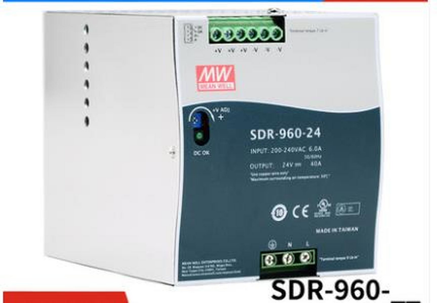 1pcs MEAN WELL SDR-960-24 Rail Switching Power Supply 24V 40A 960W