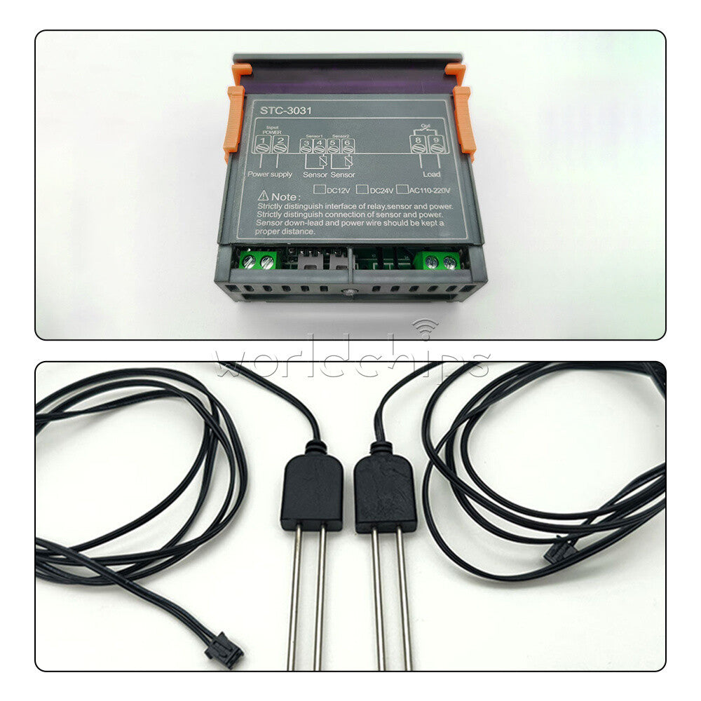 STC-3031 AC 110-220V DC 12V 24V Digital Temperature Humidity Sensor Controller