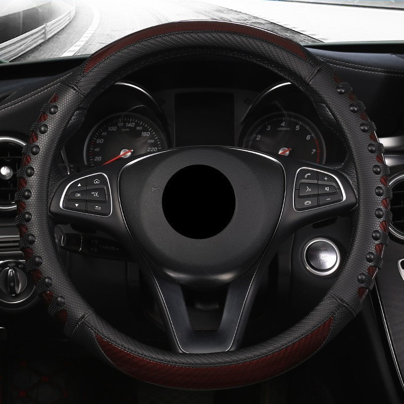 Carbon Fiber 3D Anti Slip Steering Wheel Cover for Truck Bus Summer Use