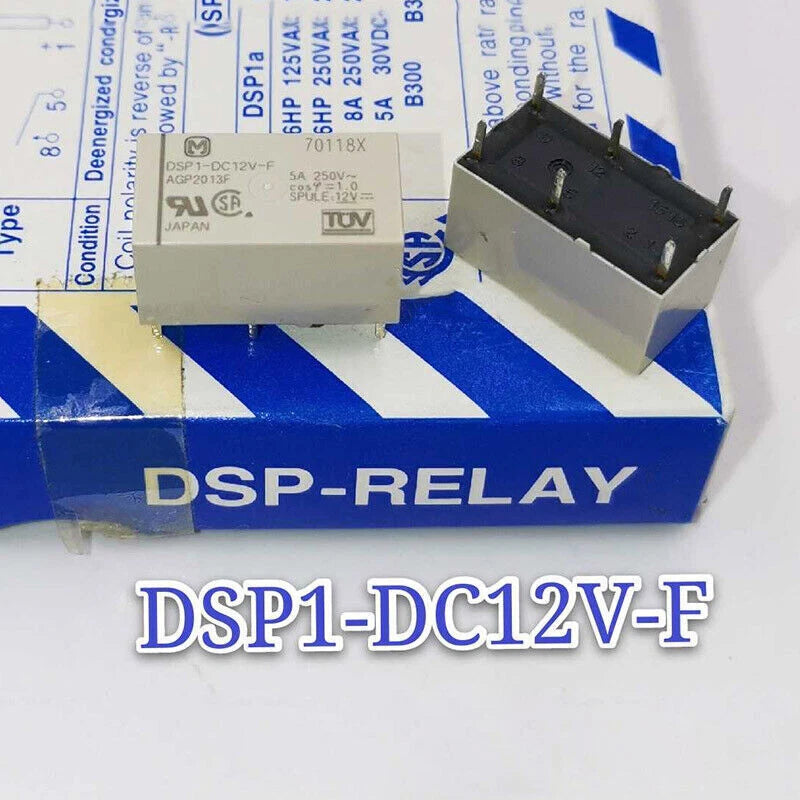 10Pcs   DSP1-DC12V-F 12VDC Power Relay 5A 250V 6Pins