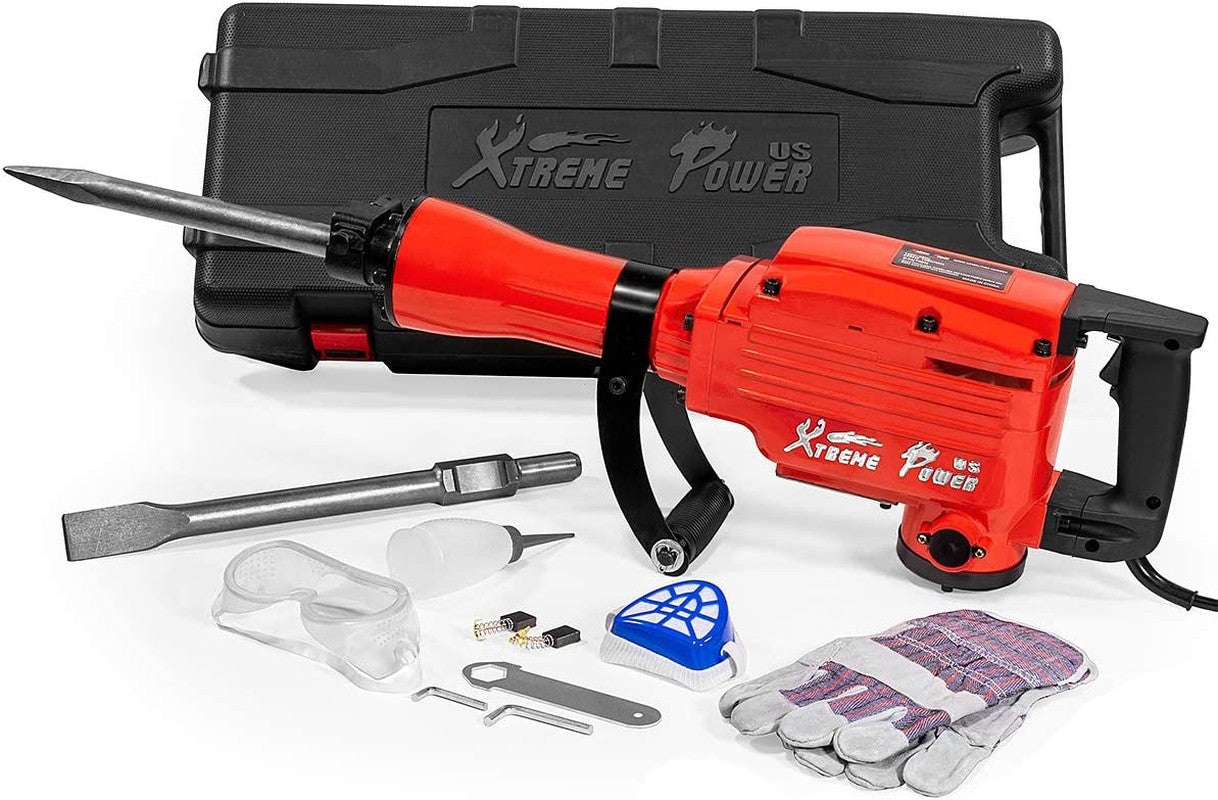 2200W Demolition Electric Jack Hammer, with Breaker Bar & Chisel Bits