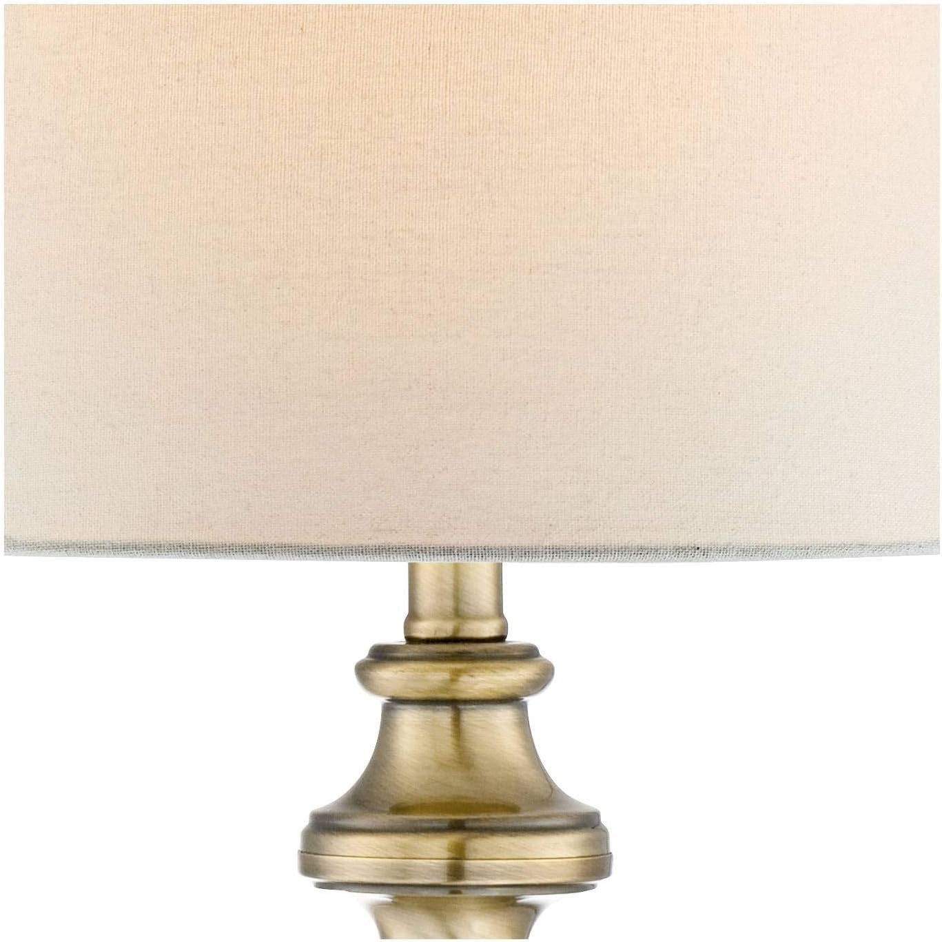 Traditional Table Lamp, 26 Inch, Antique Brass - Drum Shade, Bedroom Decor