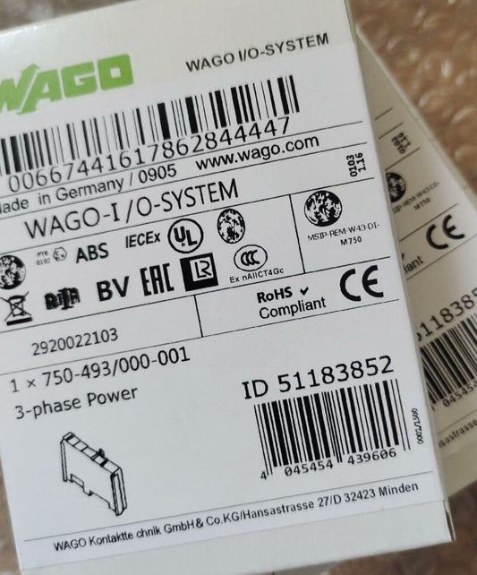 1pcs  51183852 WAGO 3-phase Power Measurement Module  750-493/000-001