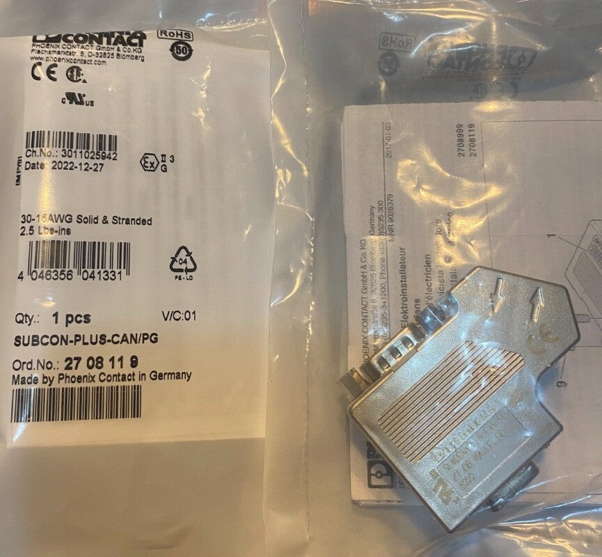 1pcs PHOENIX CONTACT 2708119 Connector SUBCON-PLUS-CAN/PG