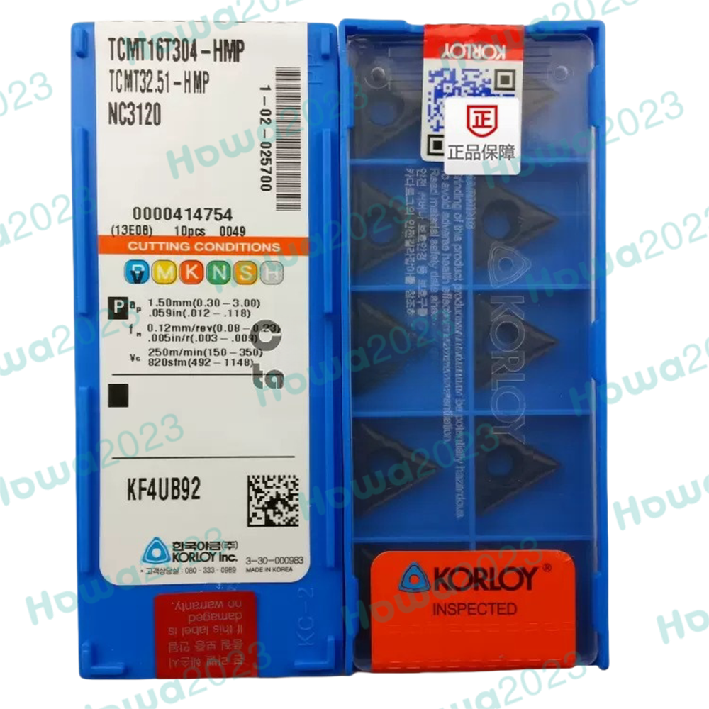 10PcsBox KORLOY TCMT16T304-HMP NC3120 TCMT32.51-HMP Carbide Insert Turning Blade