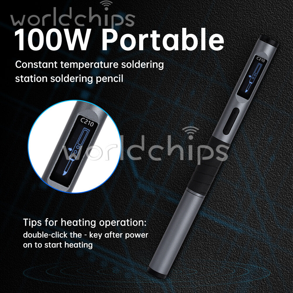 Portable Soldering Iron Pen Adjustable Temperature 100W Fast Heat Digital Smart