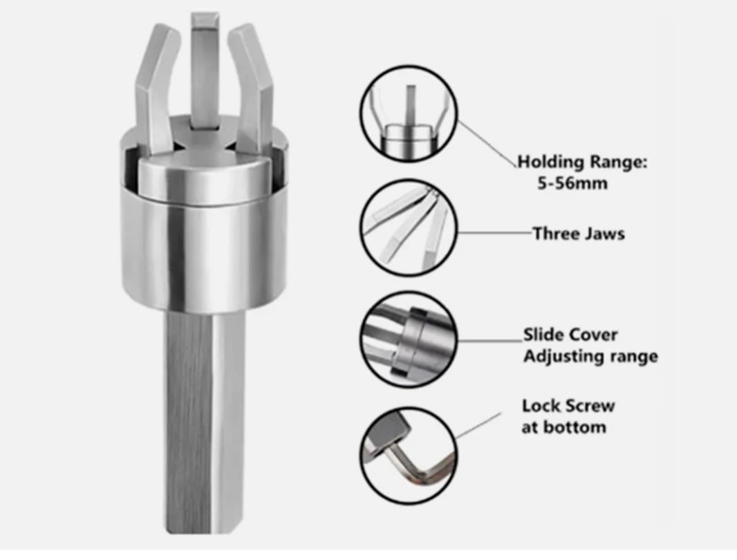 1Pcs 25mm Three Claws Back Puller Round Bar CNC Lathes Back-Pull Extractor
