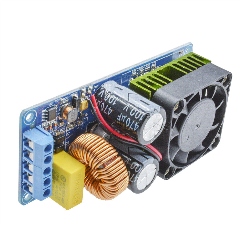 500W IRS2092S Mono Channel Class D Digital Amplifier Board HiFi Power Amp w/ FAN