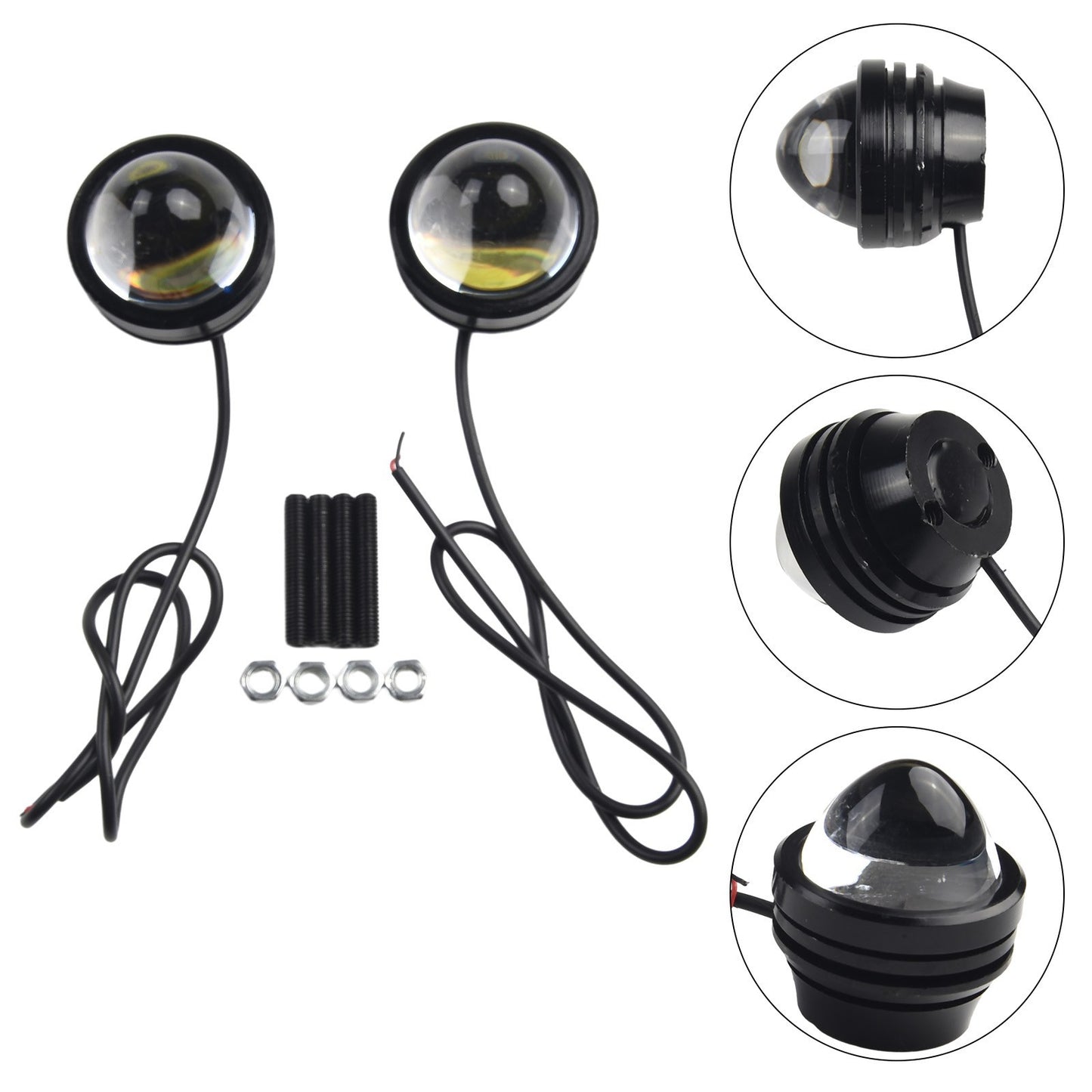 Fog Light Daytime Light Waterproof 1 Pair 12V-24V 2PCS Bull Eye Dustproof