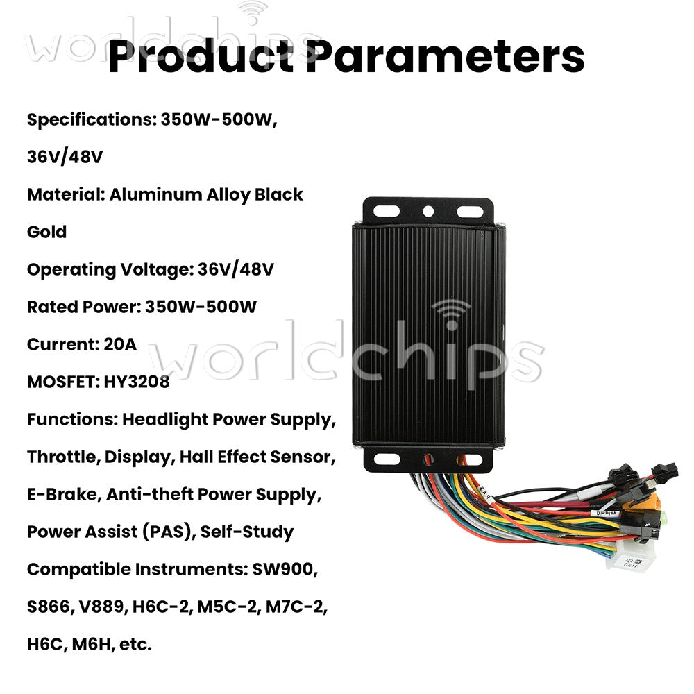 36V 48V 20A Sine Wave Brushless Motor Controller 350W-500W for Electric Bicycle