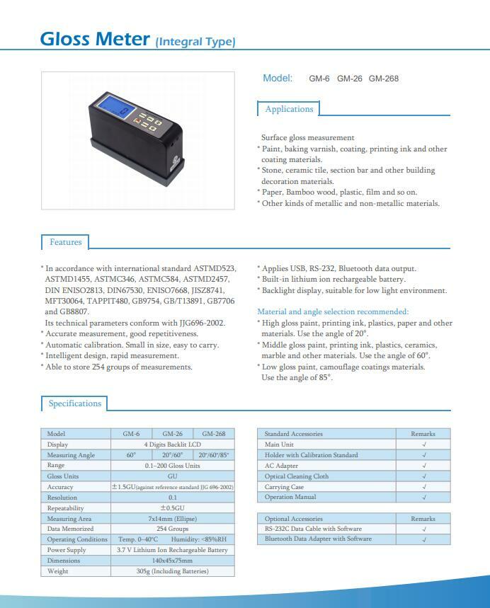 1PC LANDTEK GM-268 Digital Glossmeter Surface Gloss Meter Tester 20/60/85 degree