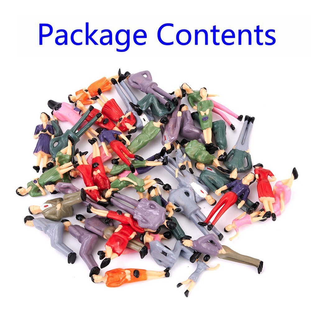 50x Scale Plastic Models 1:32 People Sitting Standing Figures Plastic 1 Gauge