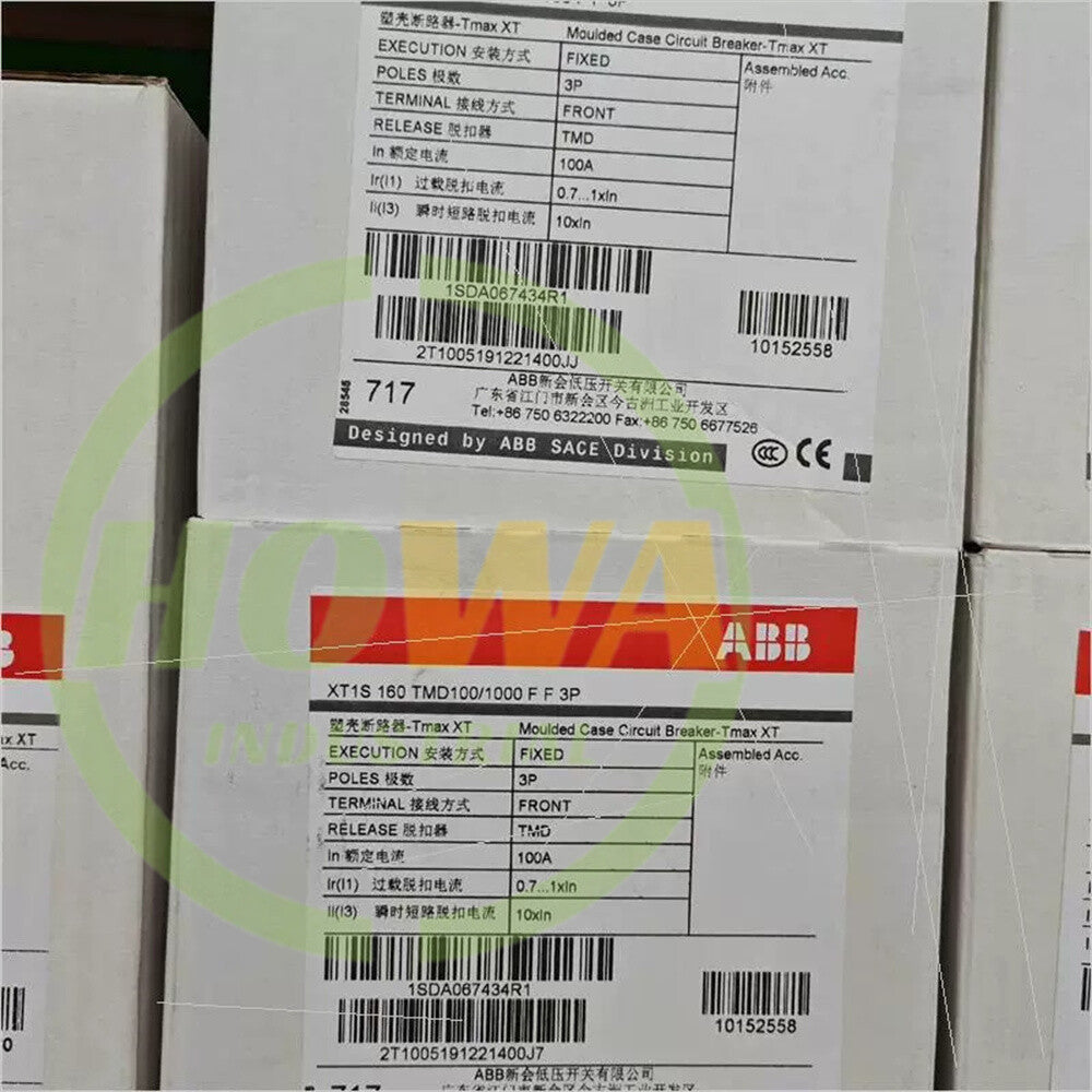 1/piece ABB Molded Case Tmax 100A Circuit Breaker XT1S160 TMD100-1000 FF 3P