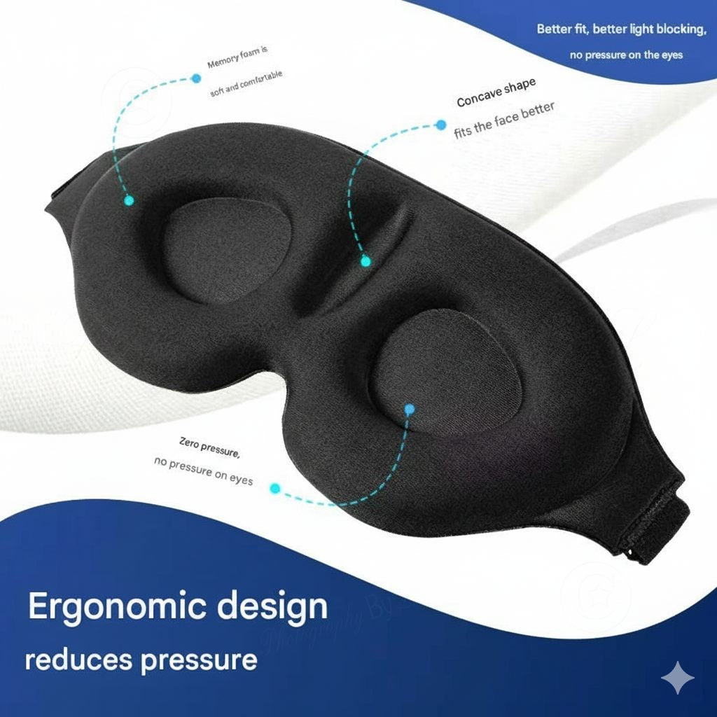 2x/Lot 3D Memory Foam Eye Mask Won't Ruin Your Lash Makeup For Naps Sleep Travel