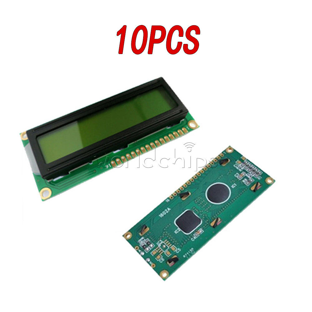 10PCS Yellow Backlight 16x2 1602 HD44780 Character LCD Display Module