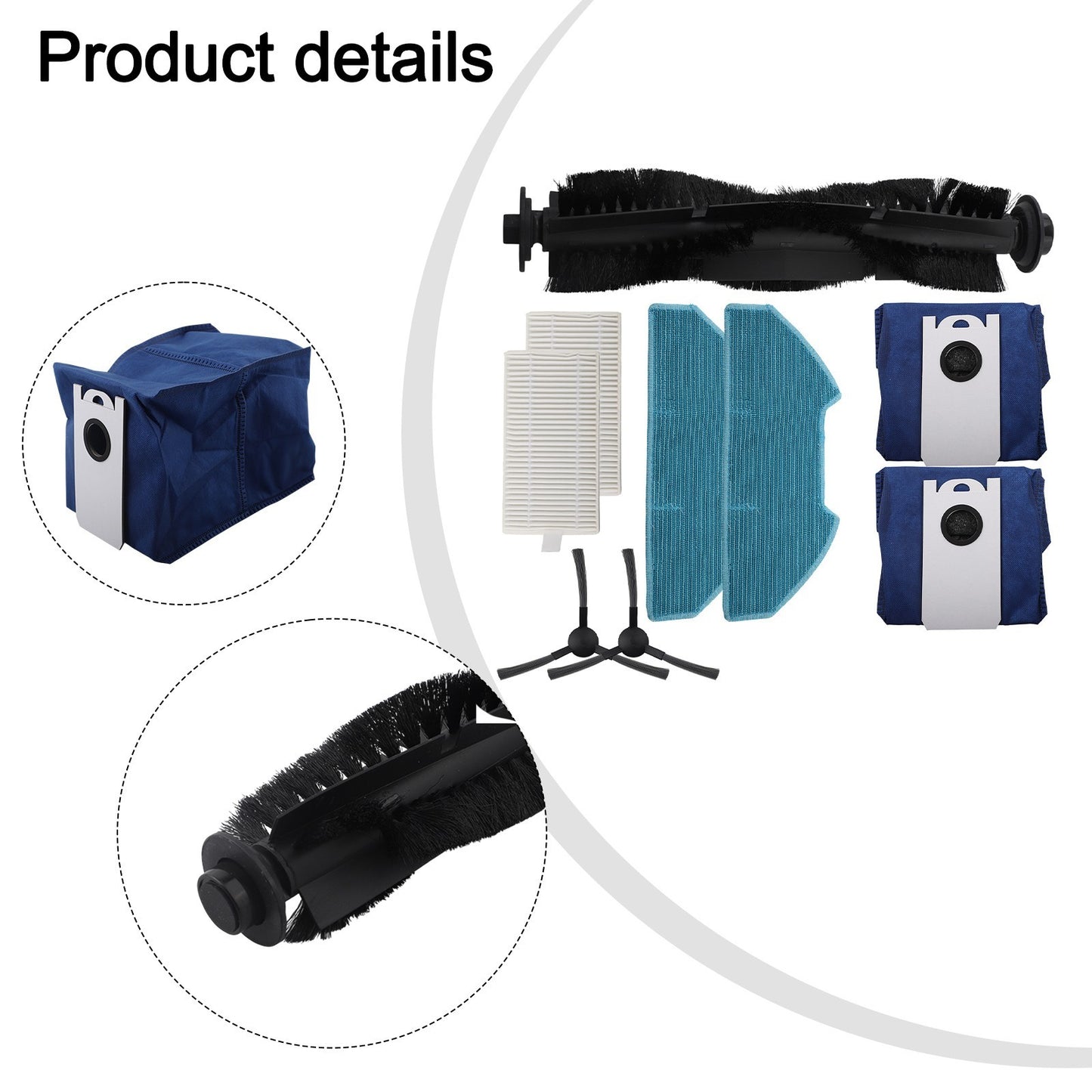 Complete Brush and Filter Kit for bObsweep For Dustin with Effective Mop Cloths